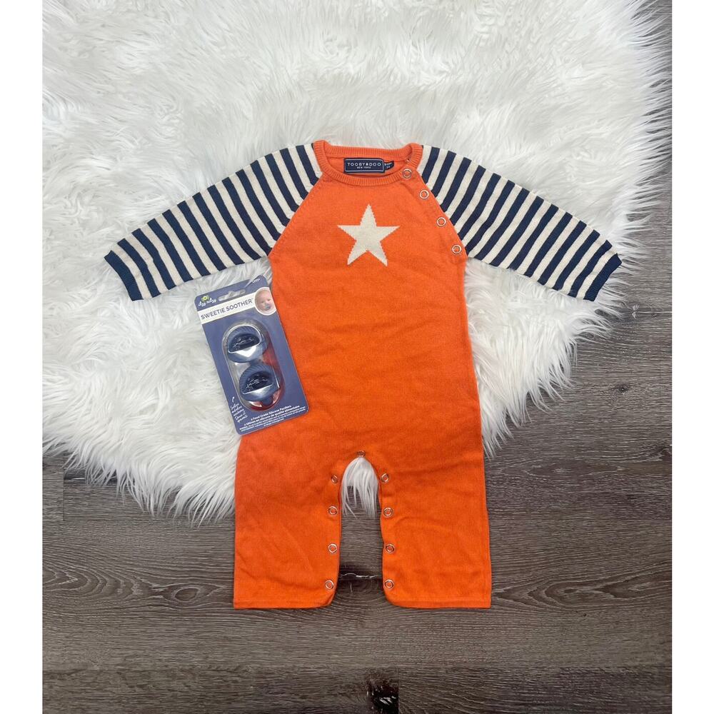 Toobydoo Star Cotton Cashmere Sweater Jumpsuit 6/12month‎
